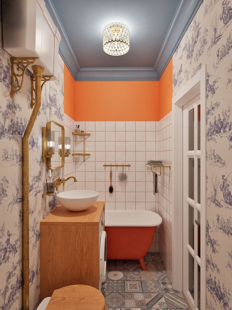 2014. Sterlitamak. One-bedroom apartment in a Brezhnev-era building with eclectic and Eastern touches for an elderly couple. Design of a one-bedroom apartment in a Brezhnev Eve Romanoff