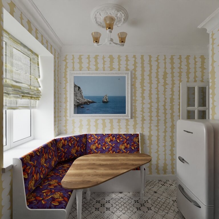 2014. Sterlitamak. One-bedroom apartment in a Brezhnev-era building with eclectic and Eastern touches for an elderly couple. Design of a one-bedroom apartment in a Brezhnev Eve Romanoff