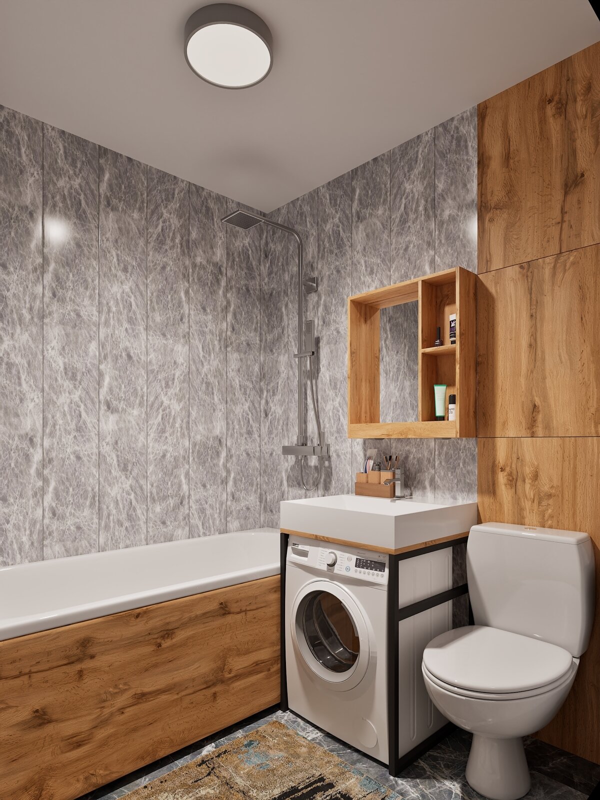 2014. Sterlitamak. Three-room apartment for a young family. Design of a three-room apartment in a Khrushchev Eve Romanoff