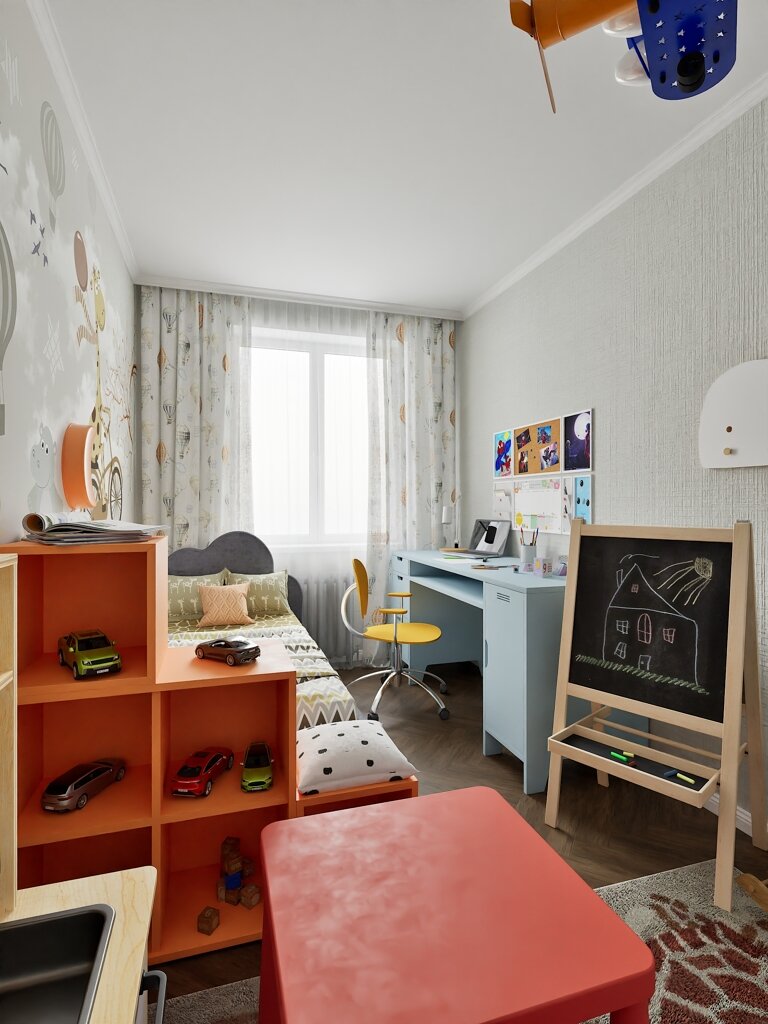 2014. Sterlitamak. Three-room apartment for a young family. Design of a three-room apartment in a Khrushchev Eve Romanoff