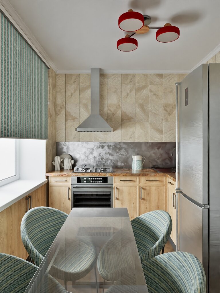 2014. Sterlitamak. Three-room apartment for a young family. Design of a three-room apartment in a Khrushchev Eve Romanoff