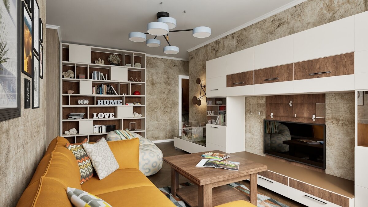 2014. Sterlitamak. Three-room apartment for a young family. Design of a three-room apartment in a Khrushchev Eve Romanoff