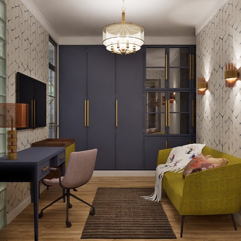 2015. Moscow. Redevelopment in a three-room Khrushev house for a family with two teenage daughters. Eve Romanoff