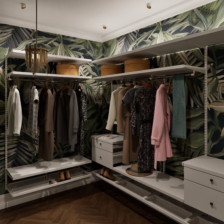 2020. Moscow. Begovoy District. One-bedroom apartment with a combined kitchen-living room, a separate kitchen island and a cute bathroom with pink flamingos. Eve Romanoff