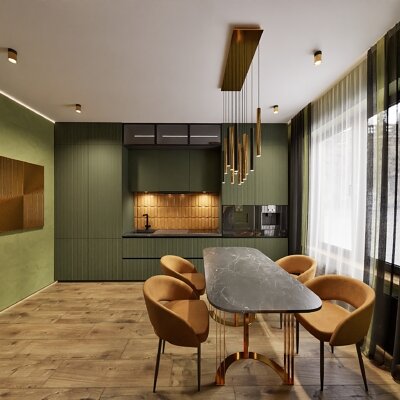 2020. Moscow. Airport District. Two-room apartment with a separate office and a cozy loggia. Eve Romanoff