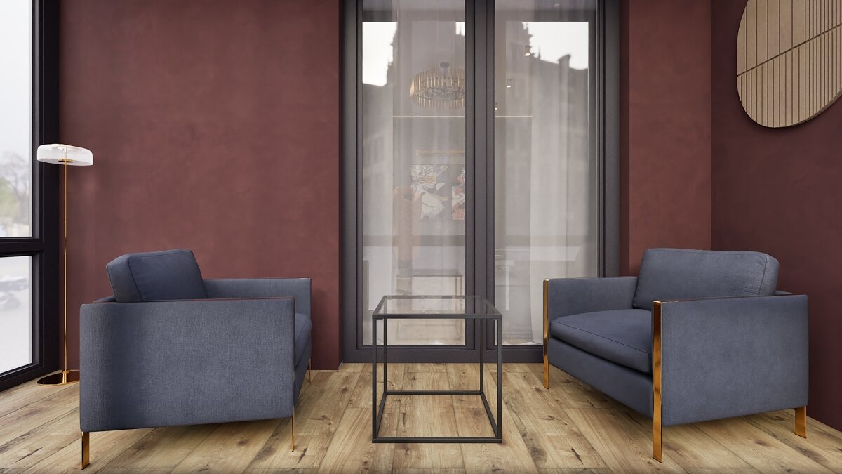 2020. Moscow. Airport District. Two-room apartment with a separate office and a cozy loggia. Eve Romanoff