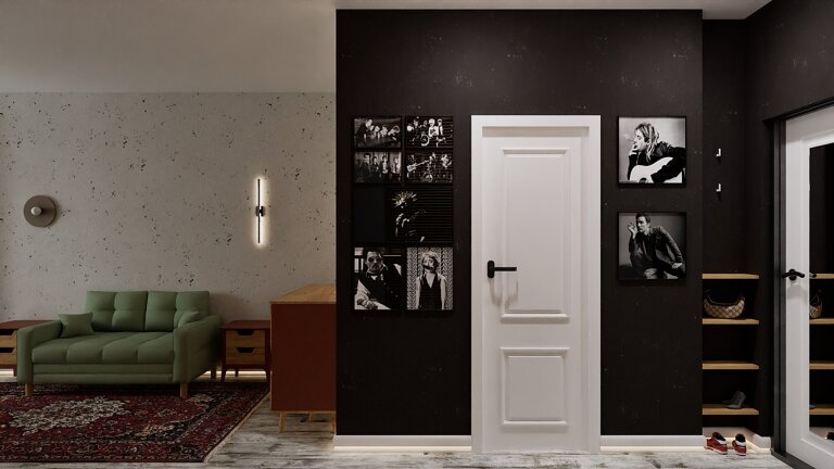 2023. Staraya Kupavna. Studio apartment with panoramic windows Eve Romanoff