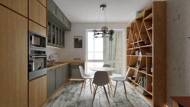 2023. Staraya Kupavna. Studio apartment with panoramic windows Eve Romanoff