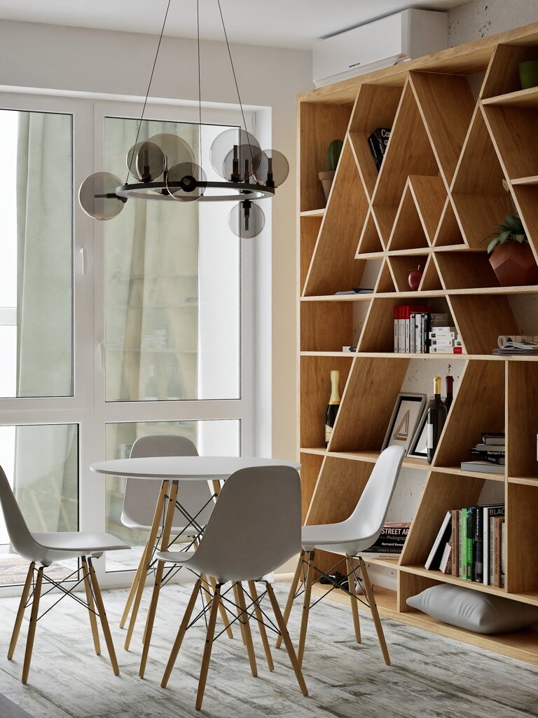 2023. Staraya Kupavna. Studio apartment with panoramic windows Eve Romanoff