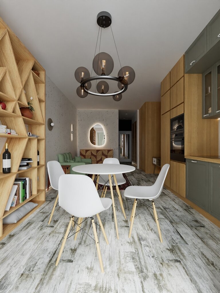 2023. Staraya Kupavna. Studio apartment with panoramic windows Eve Romanoff